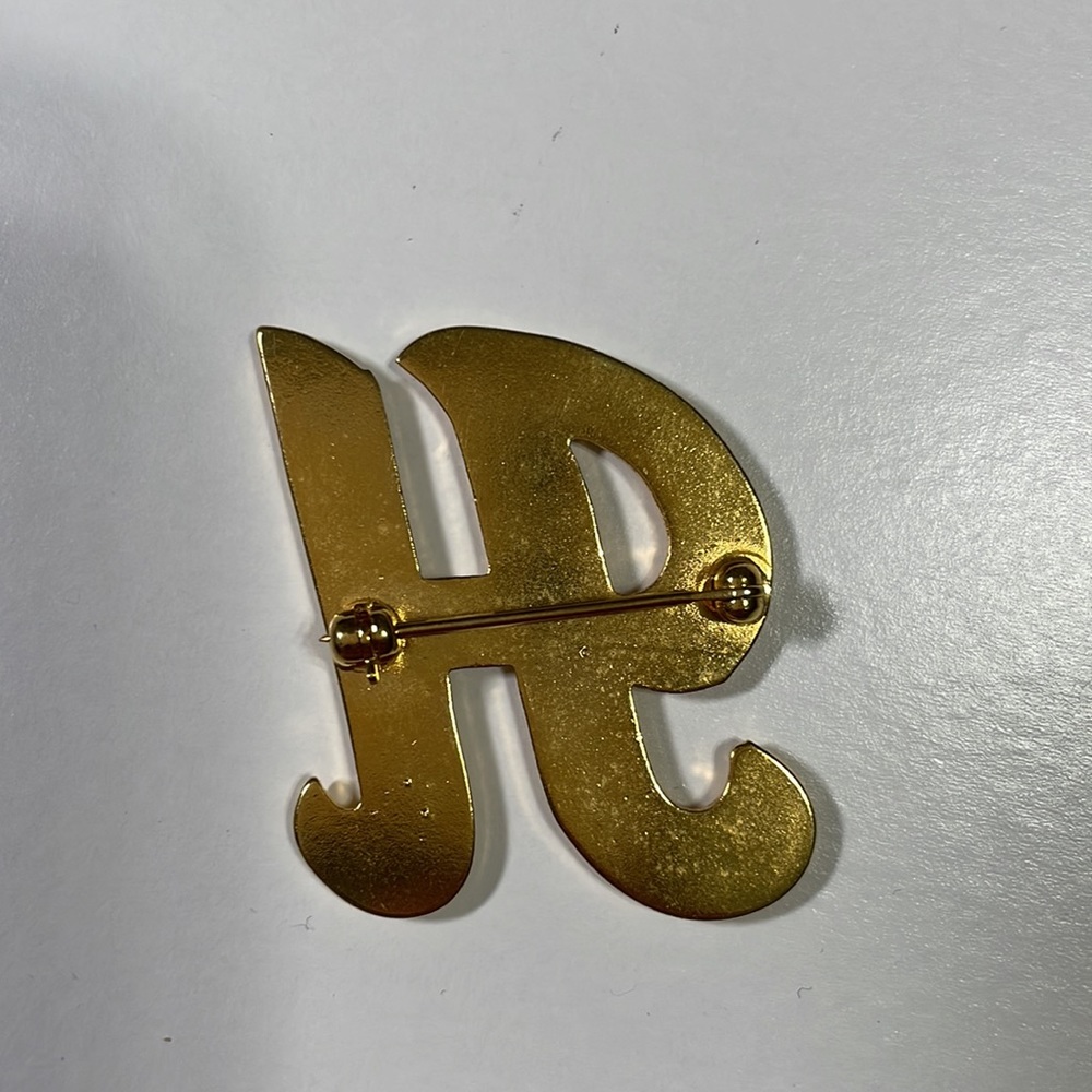 Vintage Goldtoned Metal Letter "H" Initial Brooch Pin. - Picture 3 of 5
